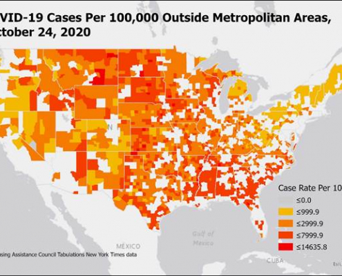 Covid-19 Cases Per 100,000 Outside Metropolitan Areas - 10-24-2020