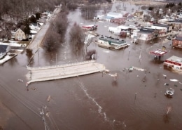 Damages from flooding in the Midwest