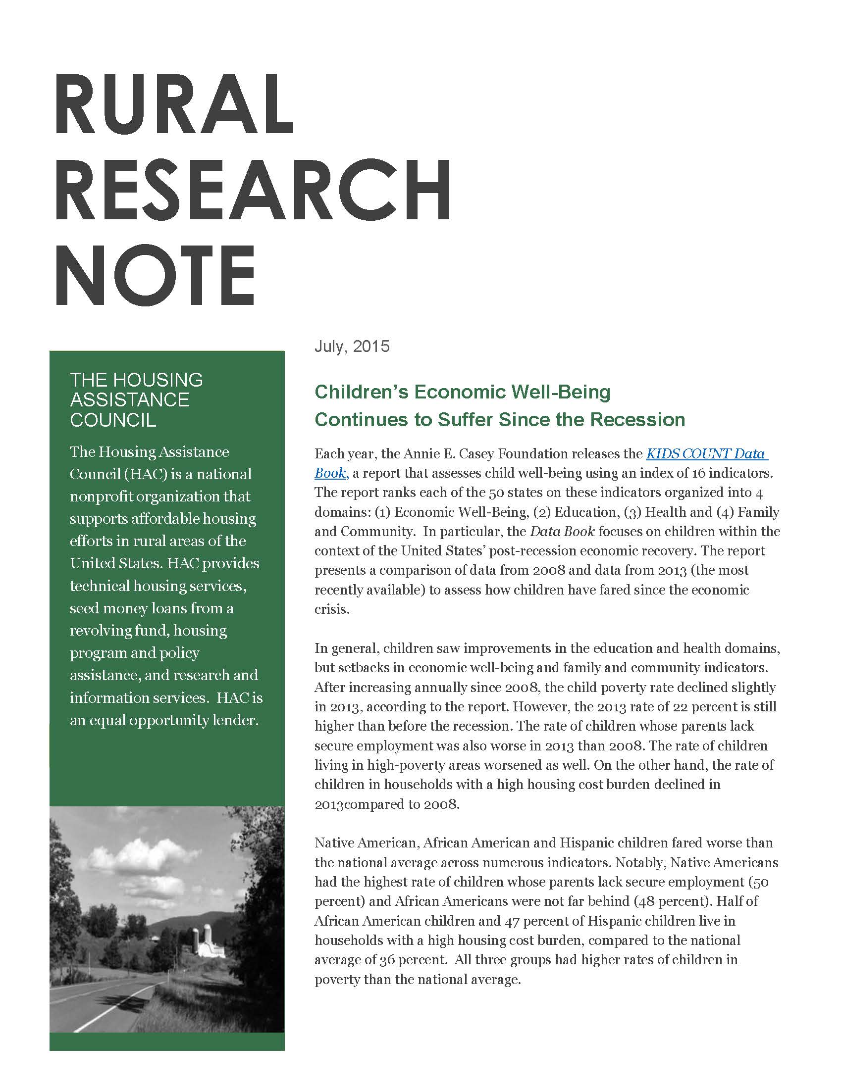Kids Count Research Note