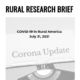 Covid-19 in rural America Rural Research Brief Cover - July 31, 2019