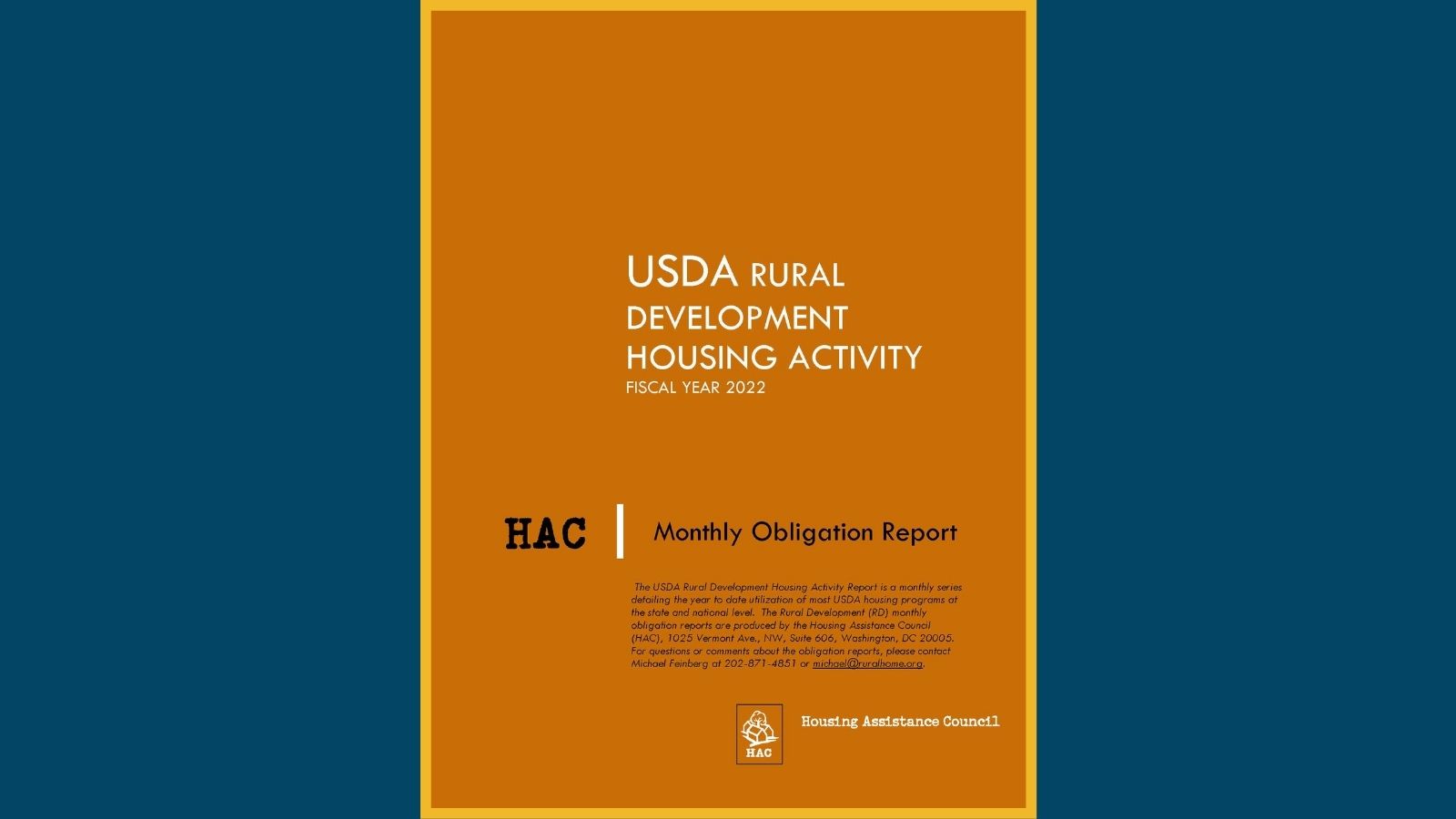 USDA Rural Development Obligations Cover