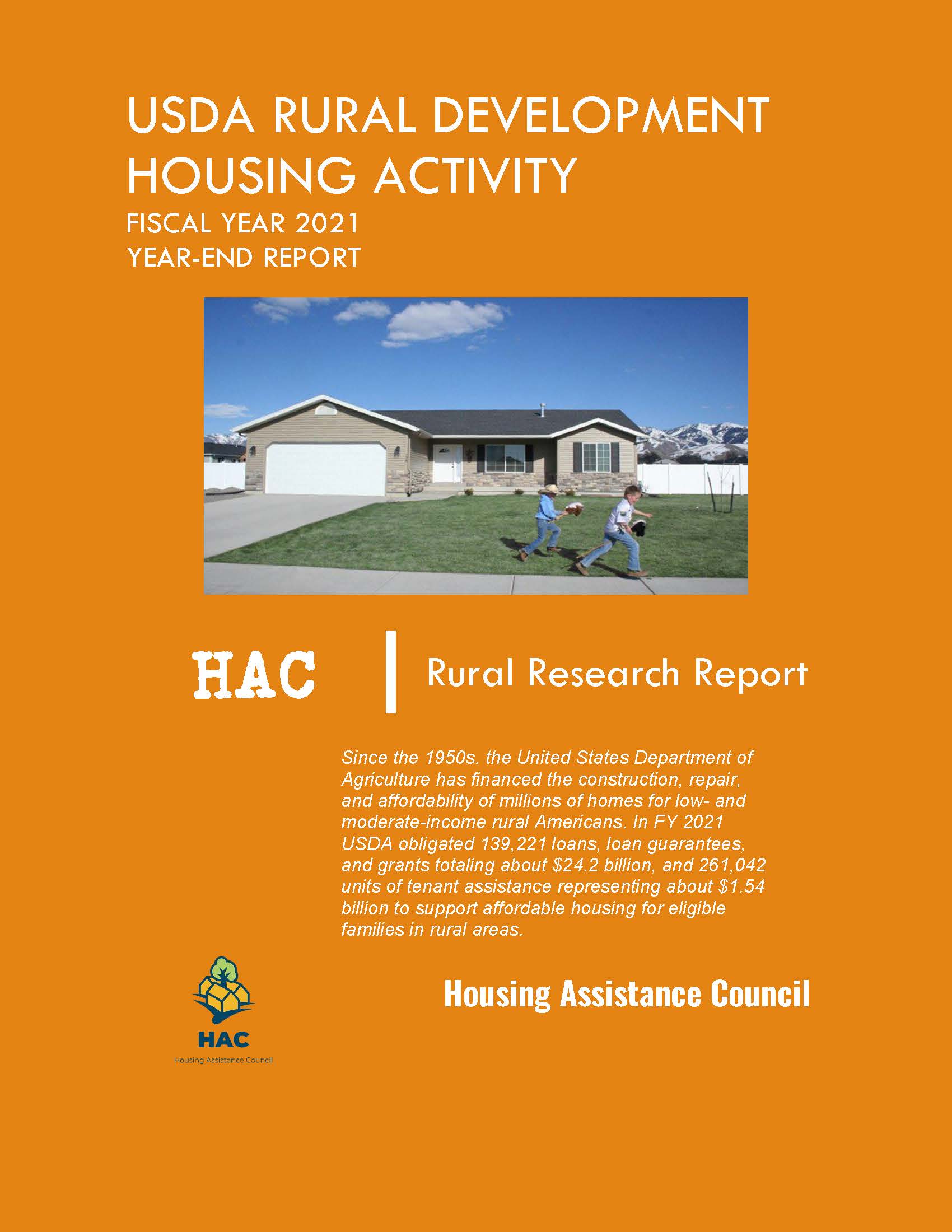 Fiscal Year 2021 USDA Rural Development Housing Activity Report